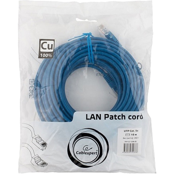 Патч-корд витая пара Cablexpert PP10-10M/B 5e 10 м