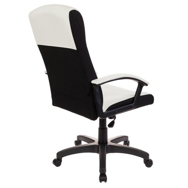 Кресло для руководителя Бюрократ Dominus-WH белое (экокожа/ткань, металл)
