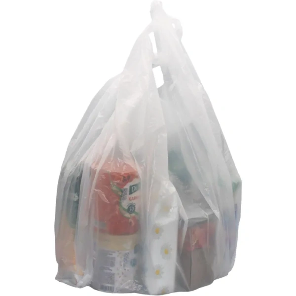 Пакет-майка Артпласт ПНД 17 мкм белый (30+16x60 см, 100 штук в упаковке)