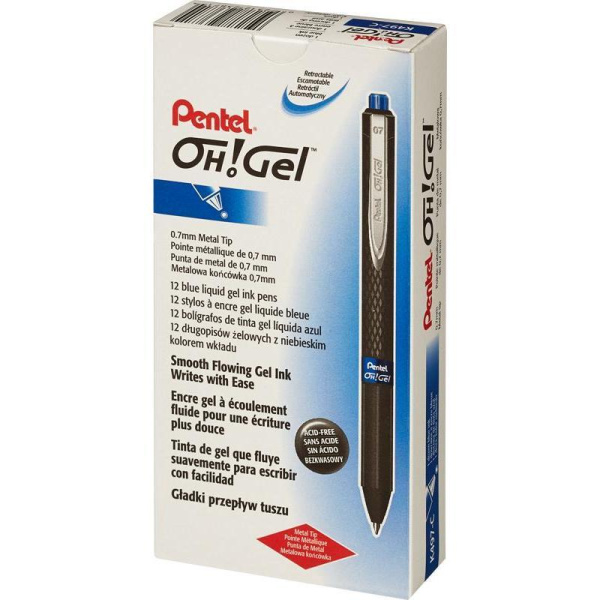 Ручка гелевая автоматическая Pentel OhGel синяя (толщина линии 0,3 мм)