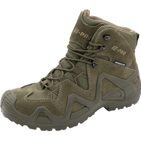 Ботинки треккинговые E-pro ПУ-резина из натуральной кожи оливковые  (размер 41)