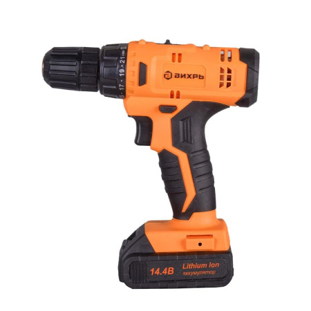Дрель-шуруповерт безударная аккумуляторная Вихрь ДА-14Л-2KА 14.4 В  Li-ion 2 АКБ 1.5 Ач+ЗУ (72/14/20)