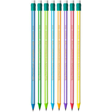 Карандаш чернографитный HB с ластиком BIC Evolution Stripes заточенный  шестигранный Карандаш чернографитный HB с ластиком BIC Evolution Stripes заточенный  шестигранный
