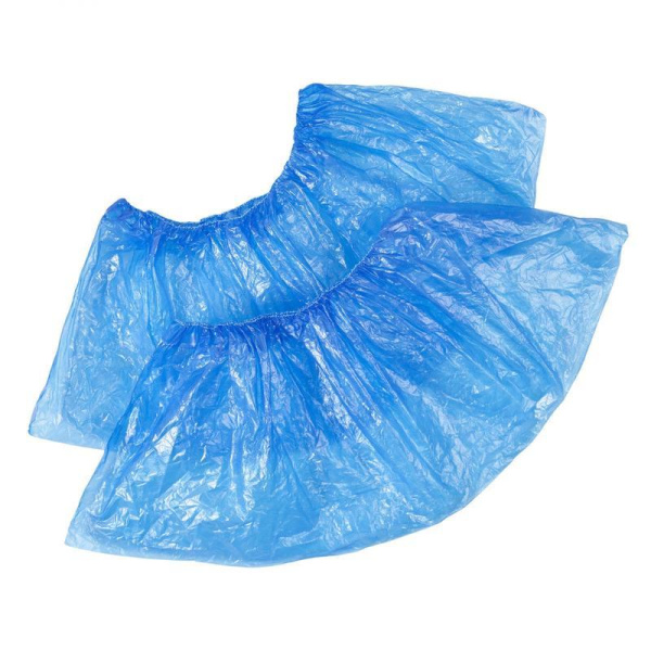 Бахилы одноразовые полиэтиленовые EleGreen Особопрочные текстурированные  6 г синие (с двойной резинкой, 400 пар в упаковке)