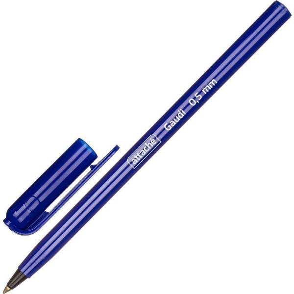 Ручка шариковая одноразовая Attache Gaudi синяя (толщина линии 0.5 мм, 3 штуки в наборе)