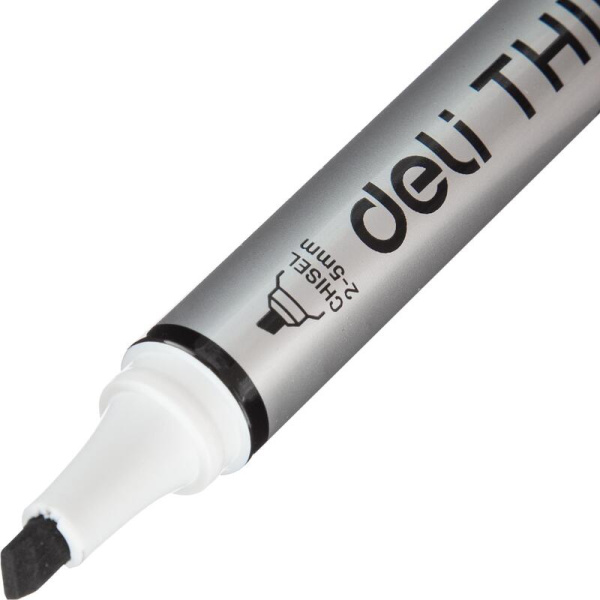 Маркер для белых досок Deli Think черный (толщина линии 2-5 мм)  скошенный наконечник