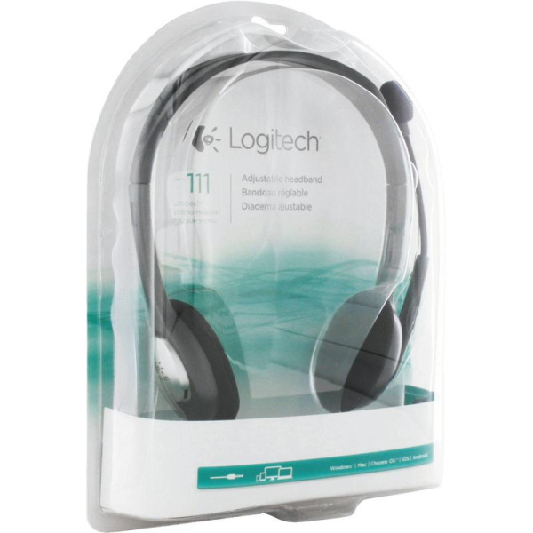 Гарнитура проводная Logitech Stereo Headset H111 (981-000594/981-000593)