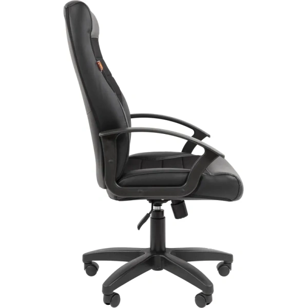 Кресло для руководителя Комус Мебель Easy Chair 639 чёрное  (экокожа/ткань, пластик)