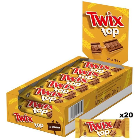 Печенье Twix Top в молочном шоколаде 420 г