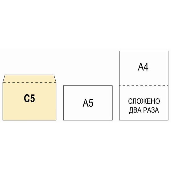 Конверт Packpost С5 80 г/кв.м белый декстрин с правым окном (1000 штук в упаковке)