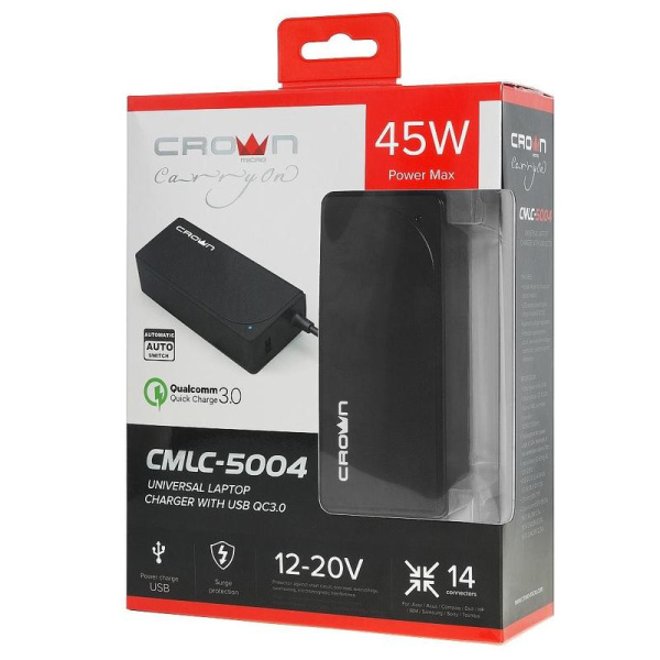 Зарядное устройство Crown CMLC-5004 универсальное 45 Вт