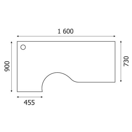 Стол эргономичный Easy One левый (серый, 1600x900x743 мм)