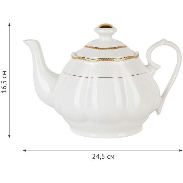 Чайник Nouvelle Home White Chic 1350 мл золотистый/белый