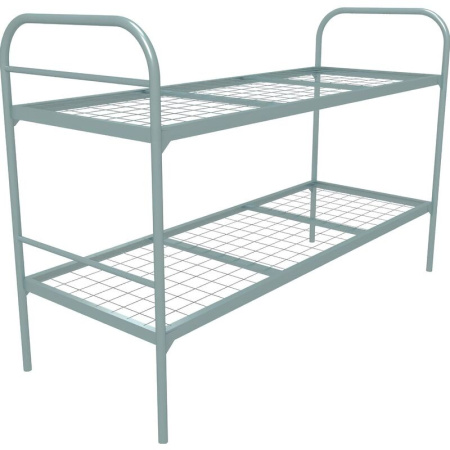 Кровать двухъярусная Бюджет + металлическая (серый, 809х1350х1966 мм)