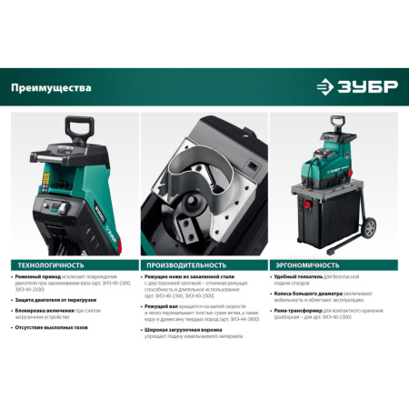 Измельчитель садовый электрический Зубр (ЗИЭ-40-2300)