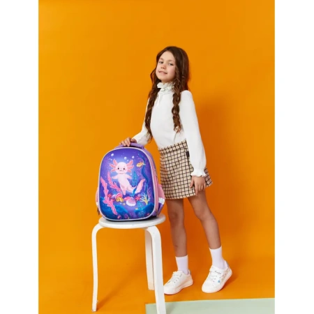 Ранец Комус Класс Аксолотль фиолетовый с двумя отделениями (с  наполнителем)