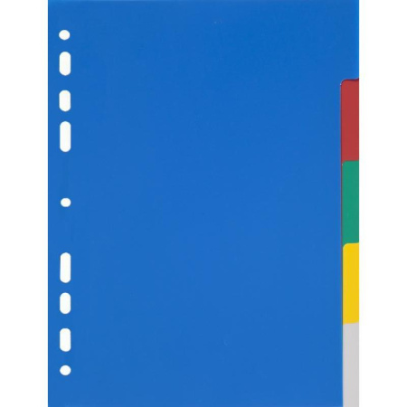 Разделитель листов Attache А5 пластиковый 5 листов цветной (210х148 мм)