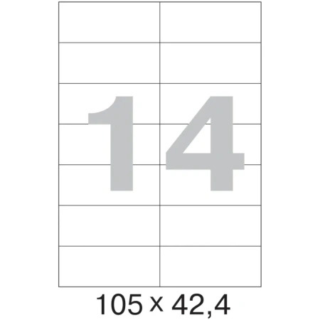 Этикетки самоклеящиеся ProMega Label белые 105х42.4 мм (14 штук на листе А4, 100 листов в упаковке)