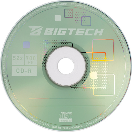Диск CD-R BigTech 700 МБ 52x slim YCDRB006