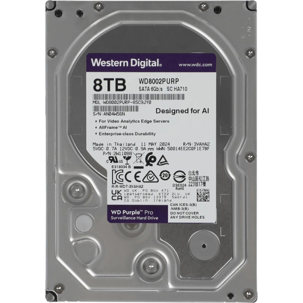Жёсткий диск Western Digital Purple Pro 8 ТБ WD8002PURP