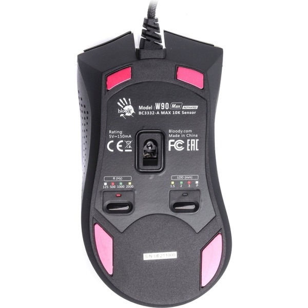 Мышь проводная A4Tech Bloody W90 Max черная/белая (W90 MAX PANDA)