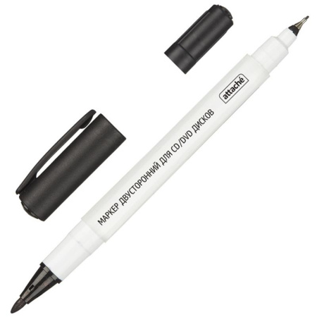 Маркер для CD Attache черный двусторонний (толщина линии 0.5 и 1.2 мм) Маркер для CD Attache черный двусторонний (толщина линии 0.5 и 1.2 мм)