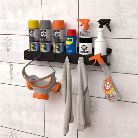 Держатель для баллончиков Embodiment настенный с крючками 490х81х76 мм