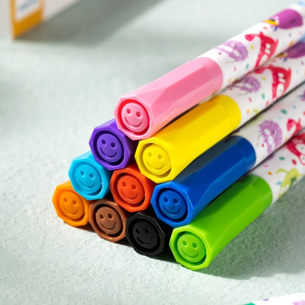 Фломастеры Deli Super Washable Marker 24 цвета с вентилируемыми  колпачками смываемые