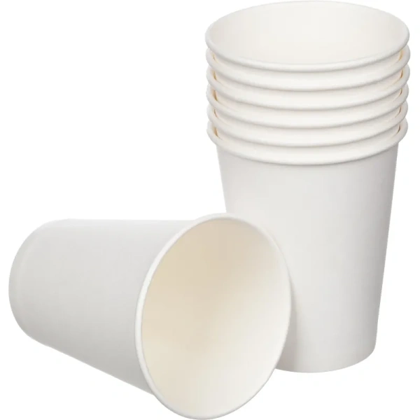 Стакан одноразовый бумажный 385/350 мл белый 1000 штук в упаковке
