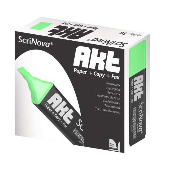 Текстовыделитель ScriNova Akt зеленый (толщина линии 1-5 мм)