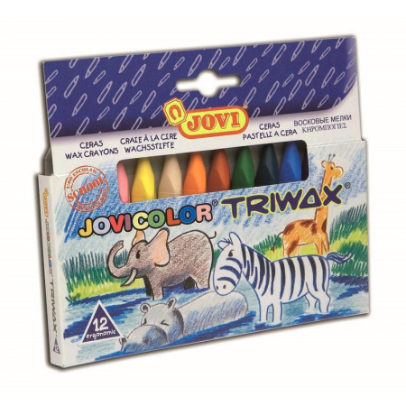 Мелки восковые Jovi треугольные 12 цветов