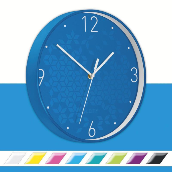 Часы настенные Leitz Wow синие (29x4.3x29.8 см)
