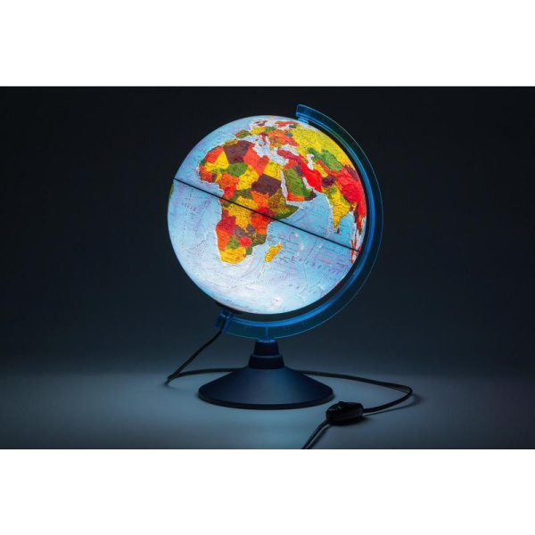 Глобус физико-политический с подсветкой d=250 мм