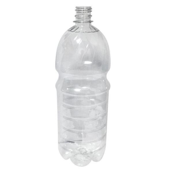 Бутылка с крышкой пластиковая прозрачная 1500 мл с узким горлом (50 штук  в упаковке)