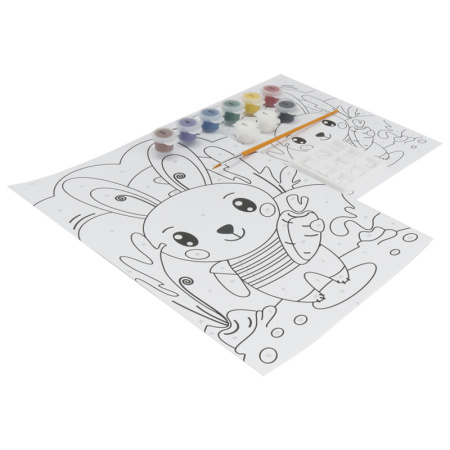 Картина по номерам Зайчик с морковкой для малышей