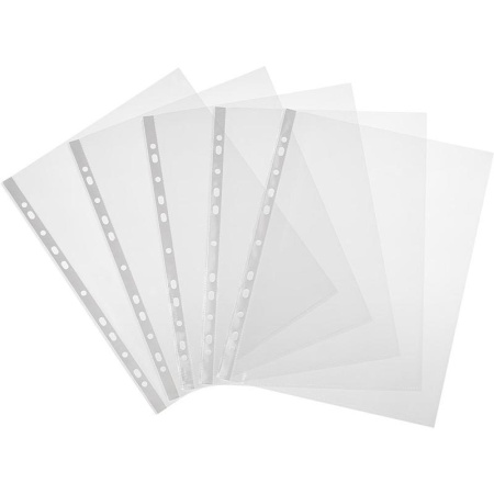 Файл-вкладыш A4 60 мкм прозрачный гладкий 100 штук в упаковке