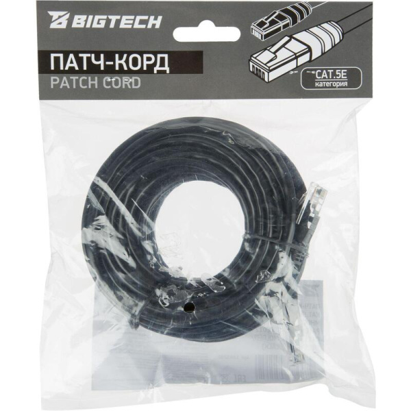 Патч-корд витая пара BigTech OPCC012 UTP CCA cat 5e 10 м