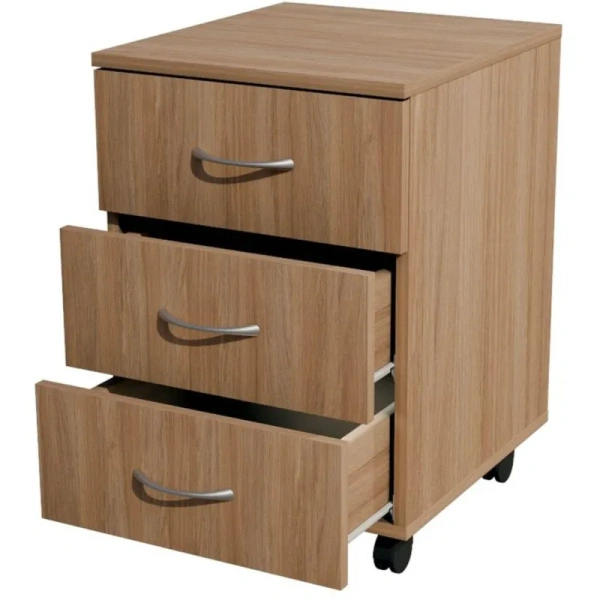 Тумба подкатная Комус Мебель Well (дуб урбан янтарный, 400х445х595 мм, 3  ящика)
