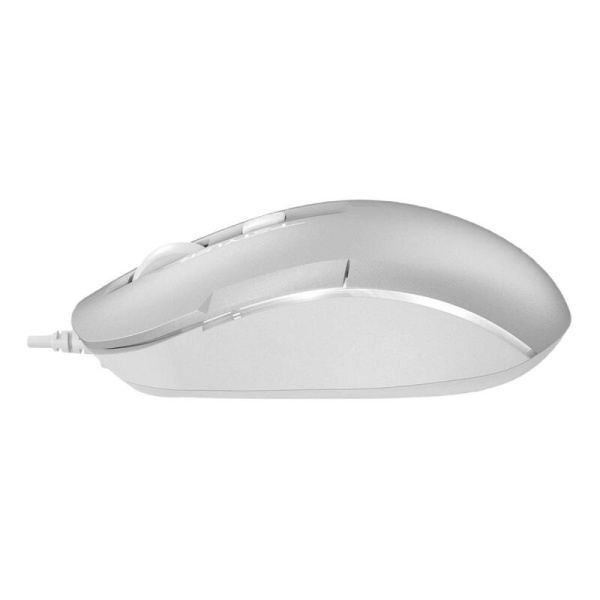 Мышь проводная A4Tech Fstyler FM26 серебристая/белая
