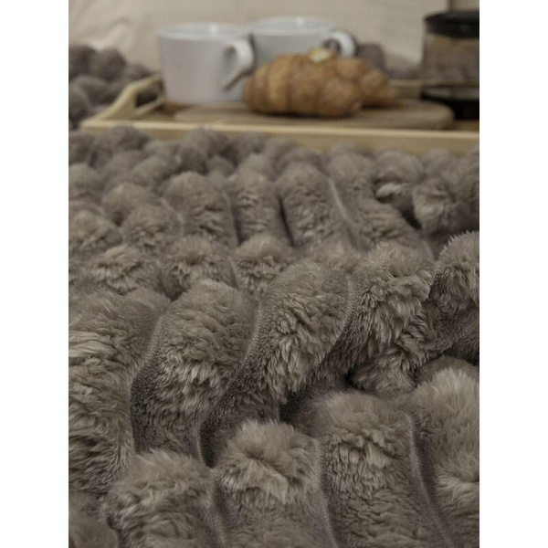 Плед Texrepublic Velvet фланель 200x200 см коричневый