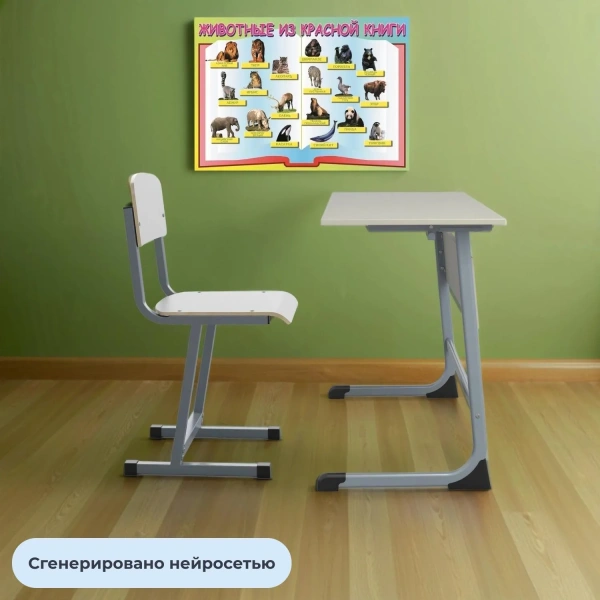 Стул ученический Комус Мебель белый (серый, рост 6)