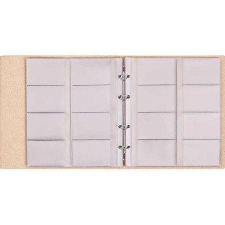 Визитница настольная Комус пластиковая на 320 визиток бежевая