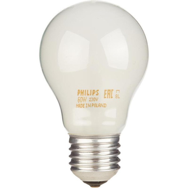 Лампа накаливания Philips 60 Вт E27 грушевидная матовая 2700 К теплый белый свет