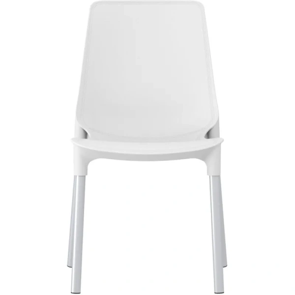 Стул обеденный Sheffilton SHT-S75 белый/хром (пластик, металл)