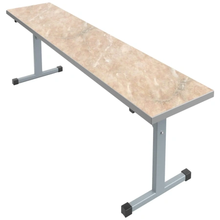 Скамья (мрамор бежевый/серый, 1200х320х460 мм)