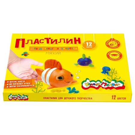 Пластилин классический Каляка-Маляка 12 цветов 180 г со стеком