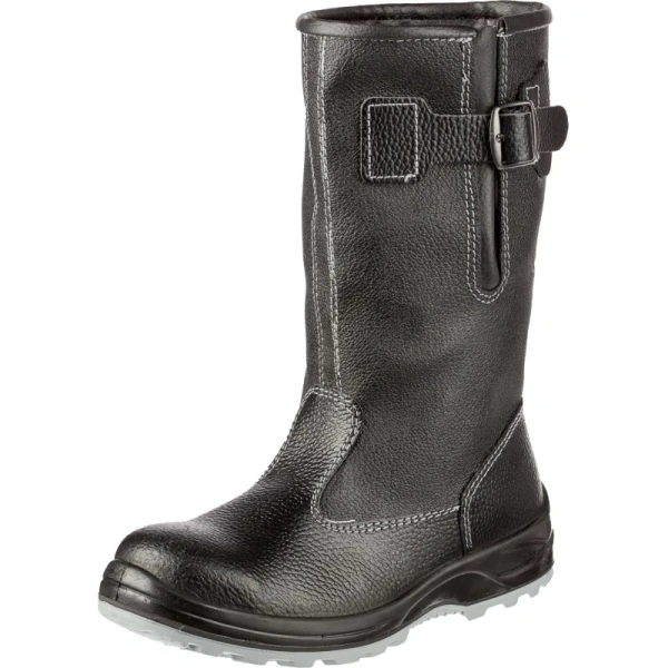 Сапоги рабочие зимние Профи NEW 70К МПИ ПУ-ТПУ из натуральной кожи с  металлическим подноском чёрные (размер 45)