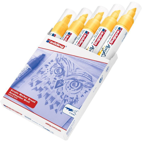 Маркер акриловый Edding 5000 желтый (толщина линии 5-10 мм)