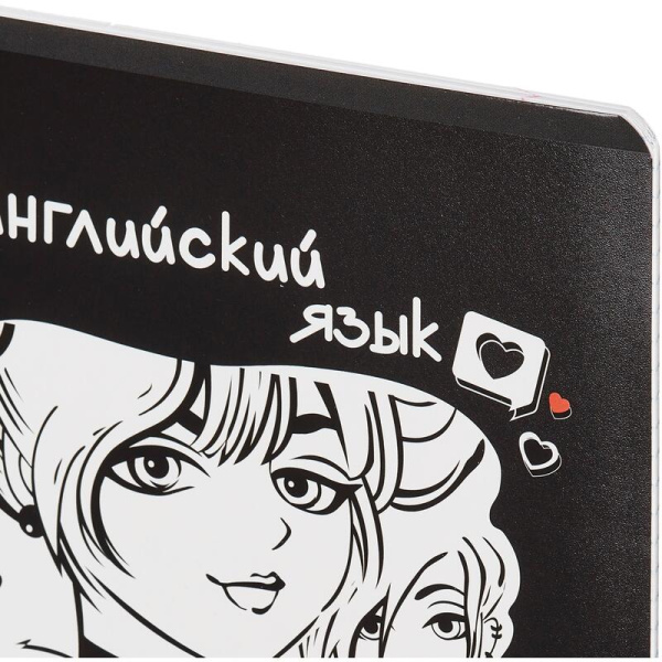 Тетрадь предметная по английскому языку №1 School Аниме А5 48 листов  разноцветная в клетку TWIN лак