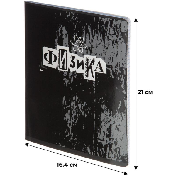 Тетрадь предметная по физике №1 School Панк А5 48 листов разноцветная в  клетку УФ-сплошной глянцевый лак